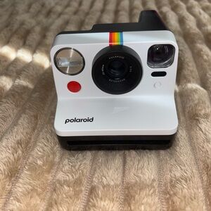 Polaroid White Instant Camera with Rainbow Accent